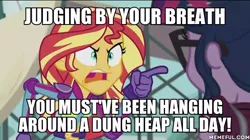 Size: 600x337 | Tagged: safe, derpibooru import, screencap, sci-twi, sunset shimmer, twilight sparkle, equestria girls, friendship games, a bug's life, angry, caption, exploitable meme, image macro, meme, sunset yells at twilight, text