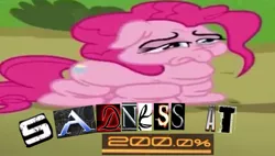 Size: 1280x725 | Tagged: safe, derpibooru import, edit, edited screencap, screencap, pinkie pie, pony, rock solid friendship, 200% mad, caption, cropped, deflated, deflation, expand dong, exploitable meme, faic, floppy ears, image macro, meme, sad, sadness, text