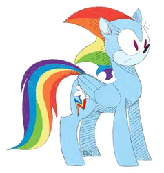 Size: 819x859 | Tagged: safe, artist:ogaraorcynder, derpibooru import, rainbow dash, anthro, hybrid, pegasus, pony, crossover, solo, sonic the hedgehog (series), sonicified, wat