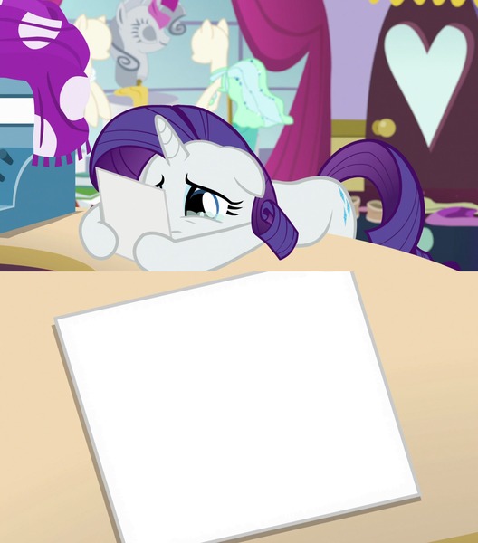 Size: 1920x2180 | Tagged: safe, derpibooru import, edit, edited screencap, screencap, rarity, pony, unicorn, forever filly, canterlot carousel, exploitable, female, hoof hold, mare, meme, rarity's photo, solo, teary eyes, template