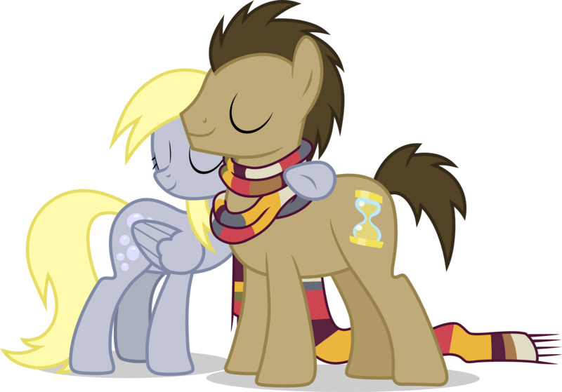 Size: 4096x2863 | Tagged: safe, artist:tralomine, derpibooru import, derpy hooves, doctor whooves, time turner, earth pony, pegasus, pony, slice of life (episode), .svg available, absurd resolution, doctorderpy, female, male, mare, shipping, simple background, stallion, straight, transparent background, vector