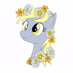 Size: 1000x1000 | Tagged: source needed, safe, derpibooru import, derpy hooves, pegasus, pony, daisy (flower), female, flower, mare, solo
