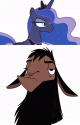 Size: 500x781 | Tagged: safe, derpibooru import, princess luna, pony, a royal problem, kuzco, simple background, the emperor's new groove, unamused, white background