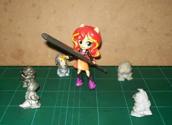 Size: 1169x850 | Tagged: safe, derpibooru import, sunset shimmer, equestria girls, doll, equestria girls minis, eqventures of the minis, godzilla (series), hamtaro, kiryu (godzilla series), kiryu (godzilla), mechagodzilla, toy