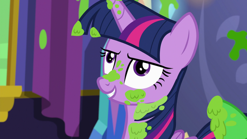 Size: 1920x1080 | Tagged: safe, derpibooru import, screencap, twilight sparkle, twilight sparkle (alicorn), alicorn, pony, a flurry of emotions, mashed peas, solo, twilight's castle