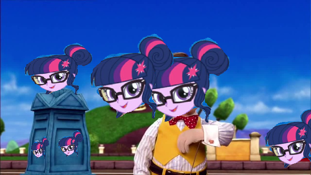 Size: 640x360 | Tagged: safe, derpibooru import, edit, sci-twi, twilight sparkle, equestria girls, facebomb, lazytown, mine!, multeity, sparkle sparkle sparkle, stingy