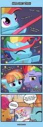 Size: 400x1180 | Tagged: safe, artist:lumineko, derpibooru import, bow hothoof, rainbow dash, scootaloo, windy whistles, pegasus, pony, 4koma, and that's how rainbow dash was made, awkward, baby, baby dash, baby pony, birth, blushing, comic, crying, cute, dashabetes, dialogue, family, female, filly, giving birth, hnnng, male, mare, photo, stallion, tears of joy, younger