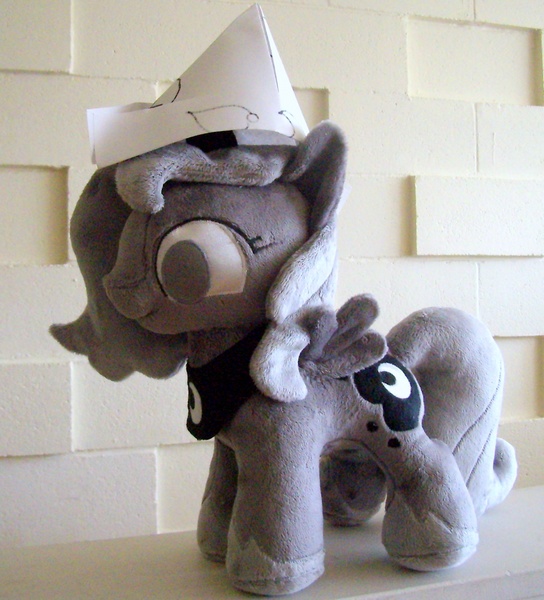 Size: 1578x1739 | Tagged: safe, artist:fireflytwinkletoes, derpibooru import, princess luna, pony, moonstuck, cartographer's cap, female, filly, hat, irl, photo, plushie, solo, woona, younger