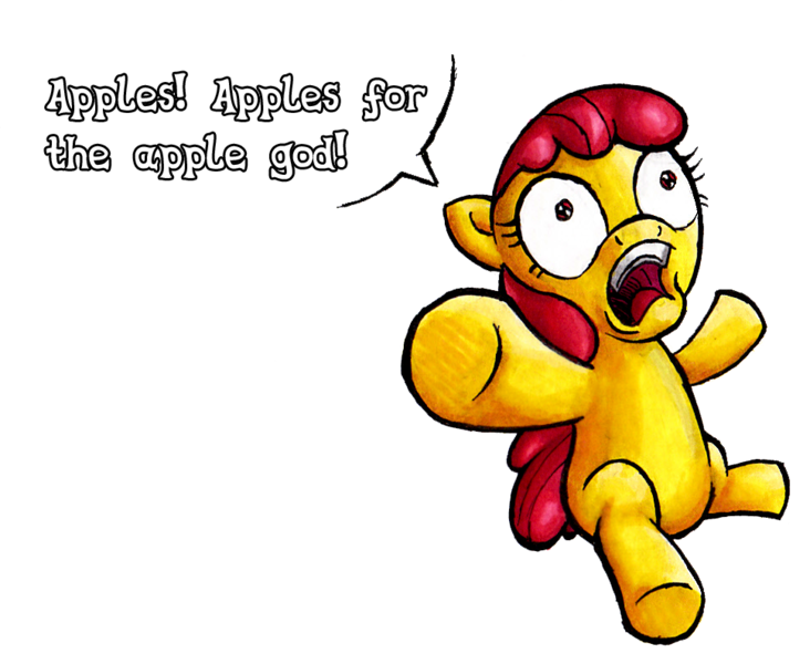 Size: 969x794 | Tagged: apple, apple bloom, artist:darkone10, blood for the blood god, derpibooru import, food, safe, warhammer 40k, warhammer (game)