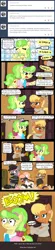 Size: 640x2924 | Tagged: suggestive, artist:ficficponyfic, derpibooru import, chickadee, ms. harshwhinny, ms. peachbottom, prim hemline, oc, pony, cyoa:peachbottom's quest, ballgag, blindfold, bondage, braided tail, cloth gag, clothes, collar, cuffs, cyoa, gag, latex, latex socks, rope, rope bondage, socks, spiked collar, straitjacket, tail holder, tape, tape gag, tied up, tumblr