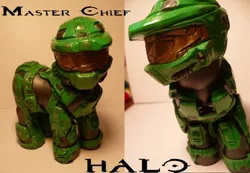 Size: 400x276 | Tagged: safe, derpibooru import, ponified, pony, crossover, custom, halo (series), irl, master chief, photo, toy