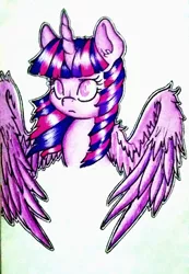 Size: 1836x2653 | Tagged: safe, artist:pantheracantus, derpibooru import, twilight sparkle, twilight sparkle (alicorn), alicorn, pony, colored, female, mare, solo, traditional art