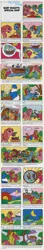 Size: 572x3267 | Tagged: safe, derpibooru import, official, baby lickety split, baby ribbon, baby shady, bird, duck, mouse, pony, comic:my little pony (g1), baby shady's special ship, captain duck, cargo, cargo ship, cloth, comic, crew, food, g1, goods, ice cream, implied applejack, king of the monkeys, moon, patchwork pixies, pearl, picnic, pineapple, river, ship, shipping, shore, stroller, sun, sunglasses, telescope, the baby shady