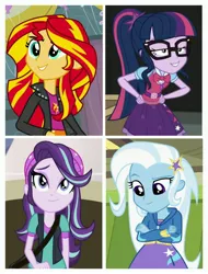 Size: 3106x4096 | Tagged: safe, derpibooru import, sci-twi, starlight glimmer, sunset shimmer, trixie, twilight sparkle, equestria girls, equestria girls (movie), mirror magic, movie magic, spoiler:eqg specials, absurd resolution, counterparts, magical geodes, magical quartet, twilight's counterparts