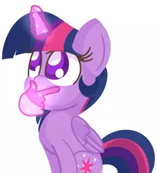 Size: 2013x2218 | Tagged: safe, artist:pastelhorses, derpibooru import, twilight sparkle, twilight sparkle (alicorn), alicorn, pony, emoji, hand, magic, solo, thinking, thinking emoji