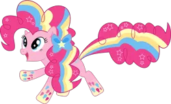 Size: 1992x1208 | Tagged: safe, artist:whizzball2, derpibooru import, pinkie pie, earth pony, pony, twilight's kingdom, .svg available, female, mare, rainbow power, simple background, solo, svg, transparent background, vector, vector trace