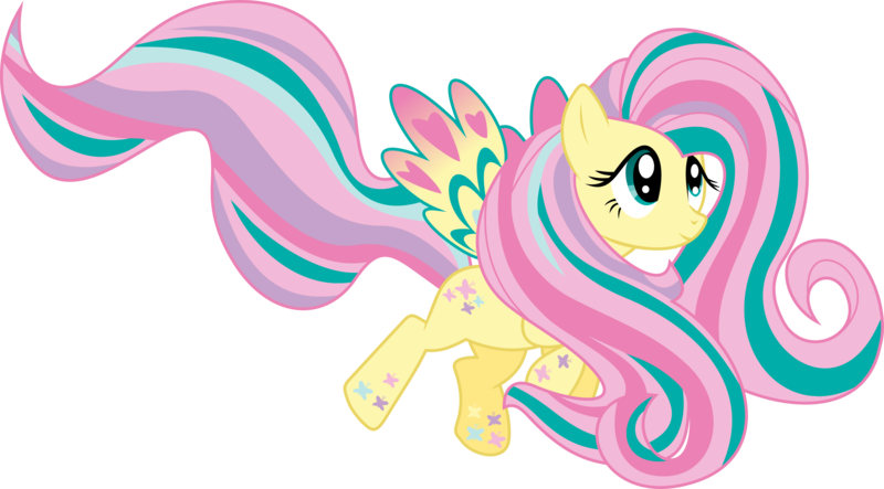 Size: 2442x1352 | Tagged: safe, artist:whizzball2, derpibooru import, fluttershy, pegasus, pony, twilight's kingdom, .svg available, female, mare, rainbow power, simple background, solo, svg, transparent background, vector, vector trace