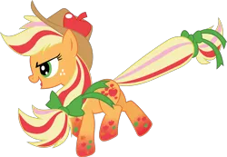 Size: 2265x1566 | Tagged: safe, artist:whizzball2, derpibooru import, applejack, earth pony, pony, twilight's kingdom, .svg available, female, mare, rainbow power, simple background, solo, svg, transparent background, vector, vector trace