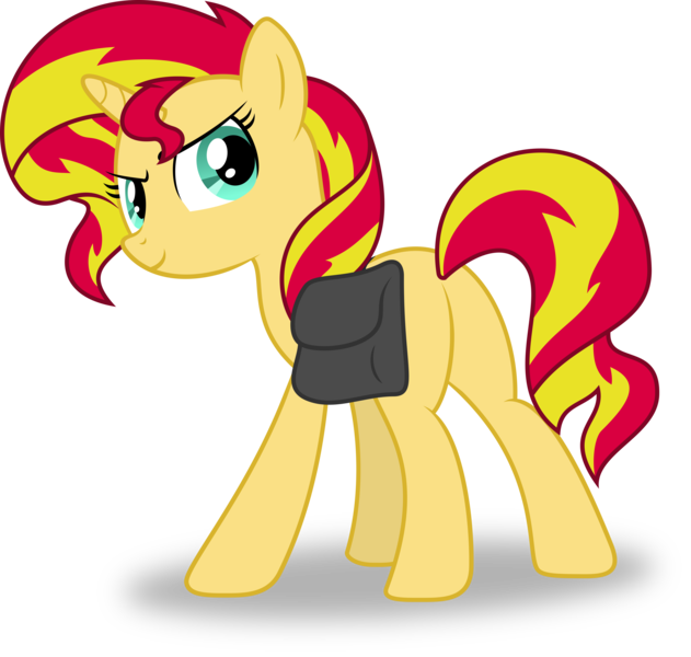 Size: 6886x6548 | Tagged: safe, artist:hourglass-vectors, derpibooru import, sunset shimmer, pony, unicorn, equestria girls, equestria girls (movie), .svg available, absurd resolution, bag, butt, female, inkscape, mare, plot, ponyscape, saddle bag, simple background, solo, transparent background, vector, vector trace