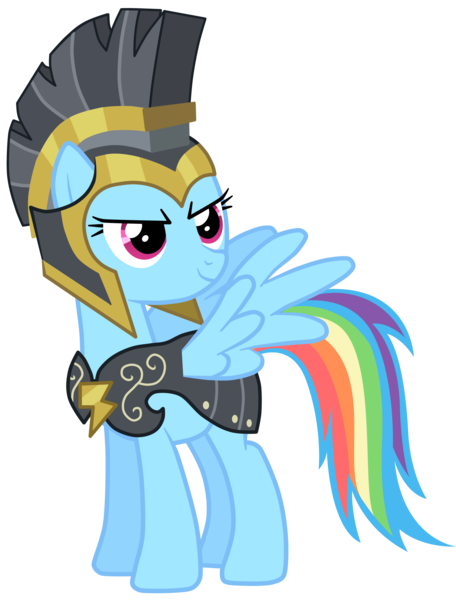 Size: 3796x5000 | Tagged: safe, artist:jennieoo, derpibooru import, commander hurricane, rainbow dash, pegasus, pony, hearth's warming eve (episode), absurd resolution, armor, clothes, costume, female, helmet, mare, simple background, solo, transparent background, vector, vector trace