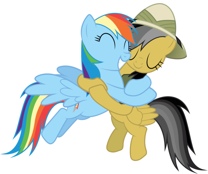 Size: 5977x5000 | Tagged: safe, artist:rubez2525, derpibooru import, daring do, rainbow dash, pegasus, pony, daring don't, .ai available, absurd resolution, female, hug, mare, simple background, transparent background, vector, vector trace