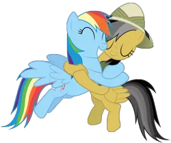 Size: 5977x5000 | Tagged: safe, artist:rubez2525, derpibooru import, daring do, rainbow dash, pegasus, pony, daring don't, .ai available, absurd resolution, female, hug, mare, simple background, transparent background, vector, vector trace