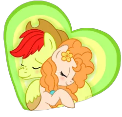 Size: 1050x1010 | Tagged: safe, artist:donkeyinthemiddle, derpibooru import, bright mac, pear butter, pony, the perfect pear, applejack's parents, brightbutter, female, male, shipping, straight
