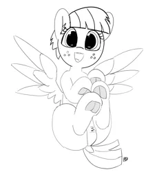 Size: 5000x5474 | Tagged: suggestive, artist:pabbley, derpibooru import, windy whistles, pegasus, pony, 30 minute art challenge, absurd resolution, crotch bulge, cute, dock, frog (hoof), hoofbutt, lineart, monochrome, open mouth, pabbley is trying to murder us, pubic fluff, simple background, smiling, solo, underhoof, white background, windybetes