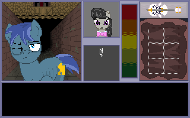 Size: 640x400 | Tagged: safe, artist:herooftime1000, derpibooru import, octavia melody, oc, oc:puzzle piece, pony, octavia in the underworld's cello, cello, fan game, maze, musical instrument, pixel art