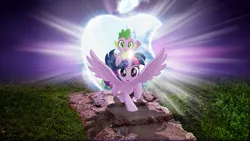 Size: 3840x2160 | Tagged: safe, artist:bronyno786, artist:cheezedoodle96, derpibooru import, edit, spike, twilight sparkle, twilight sparkle (alicorn), alicorn, dragon, pony, apple (company), canterlot castle, epic, grass, logo, macbook, magic, path, photo, shadow, vector, wallpaper, wallpaper edit