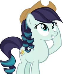 Size: 5070x5941 | Tagged: safe, artist:ironm17, derpibooru import, coloratura, earth pony, pony, absurd resolution, applejack's hat, cowboy hat, female, grin, hat, implied rarajack, mare, rara, simple background, smiling, solo, transparent background, vector