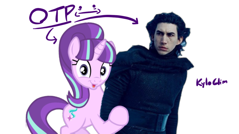 Size: 1366x768 | Tagged: safe, derpibooru import, starlight glimmer, pony, crossover, crossover shipping, don't take it seriously, holding arms, i hate my life, kylo ren, kyloglimmer, meme, otp, shipping, simple background, smug, smuglight glimmer, star wars, star wars: the force awakens, starlight says bravo, transparent background, wat, why