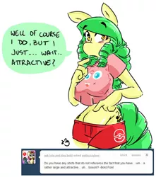 Size: 500x566 | Tagged: anthro, artist:duckdraw, ask, breasts, derpibooru import, female, jigglypuff, oc, oc:buzzy bee, pokémon, suggestive, tumblr, unofficial characters only