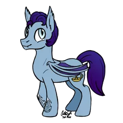 Size: 2000x2000 | Tagged: safe, artist:inkrose98, derpibooru import, oc, oc:wax n' wane, unofficial characters only, bat pony, pony, commission, new cutie mark, signature, simple background, solo, transparent background