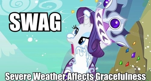 Size: 500x269 | Tagged: caption, derpibooru import, hearth's warming eve, hearth's warming eve (episode), image macro, princess platinum, rarity, safe, screencap, snow, swag, text