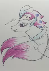 Size: 829x1200 | Tagged: safe, artist:helicityponi, derpibooru import, queen novo, pony, seapony (g4), my little pony: the movie, beautiful, queen, smiling, solo, traditional art