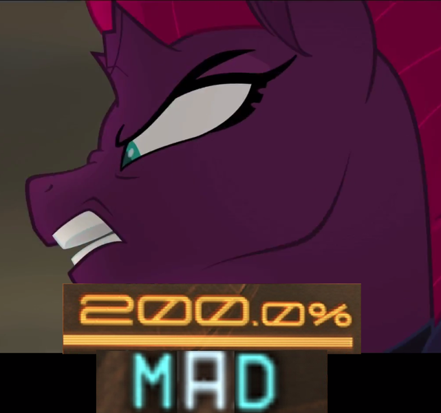 Size: 839x785 | Tagged: safe, derpibooru import, edit, edited screencap, editor:watermelon changeling, screencap, tempest shadow, pony, unicorn, my little pony: the movie, 200% mad, angry, badass, broken horn, bust, caption, expand dong, exploitable meme, horn, horses doing horse things, image macro, meme, nose wrinkle, scowl, text