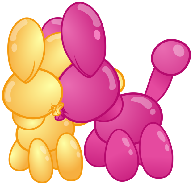 Size: 2500x2400 | Tagged: safe, artist:cheezedoodle96, derpibooru import, brian (balloon animal), oc, oc:britney, pony, my little pony: the movie, .svg available, balloon, balloon animal, bribri, canon x oc, cargo ship, cuddling, eye contact, female, looking at each other, male, nuzzling, shipping, simple background, straight, svg, transparent background, vector