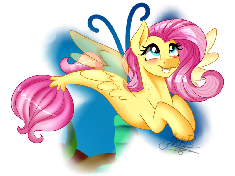 Size: 2000x1500 | Tagged: safe, artist:jack-pie, derpibooru import, fluttershy, pegasus, pony, seapony (g4), my little pony: the movie, blushing, bubble, clothes, cute, digital art, dorsal fin, female, fin wings, fins, fish tail, flowing mane, green eyes, image, looking up, mare, ocean, pink mane, png, seaponified, seapony fluttershy, seaweed, see-through, shyabetes, signature, simple background, smiling, solo, species swap, spread wings, swimming, tail, transformation, transparent background, underwater, water, wings