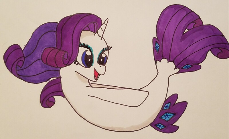 Size: 1965x1194 | Tagged: artist:iffoundreturntorarity, derpibooru import, my little pony: the movie, rarity, safe, seaponified, seapony (g4), seapony rarity, species swap, traditional art