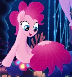 Size: 640x691 | Tagged: derpibooru import, my little pony: the movie, pinkie pie, safe, seaponified, seapony (g4), seapony pinkie pie, species swap, that pony sure does love being a seapony