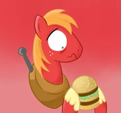 Size: 639x595 | Tagged: safe, artist:fluttershyfree, derpibooru import, big macintosh, earth pony, pony, big mac (burger), burger, food, hamburger, male, mcdonald's, stallion