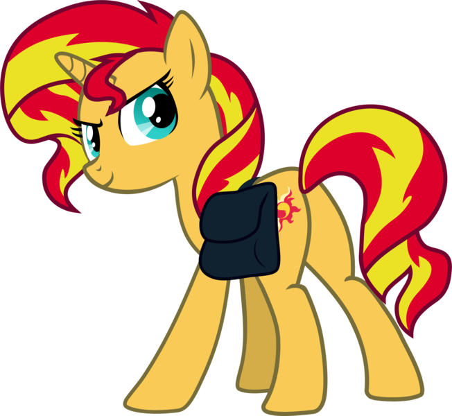 Size: 1857x1710 | Tagged: safe, artist:frownfactory, derpibooru import, sunset shimmer, pony, unicorn, equestria girls, equestria girls (movie), .svg available, bag, female, horn, mare, saddle bag, simple background, solo, svg, transparent background, vector