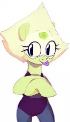 Size: 731x1280 | Tagged: safe, artist:ketticat55, derpibooru import, ponified, pony, peridot (steven universe), simple background, solo, steven universe, tongue out, white background