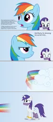 Size: 4096x9312 | Tagged: safe, artist:parclytaxel, derpibooru import, rainbow dash, rarity, genie, pegasus, pony, unicorn, ain't never had friends like us, ask generous genie rarity, .svg available, :o, :s, absurd resolution, alternate hairstyle, and then there's rarity, armband, ask, blushing, comic, dust cloud, female, forced makeover, gem, gradient background, headband, irony, leg brace, makeover, mane swap, mare, open mouth, rainbow trail, revenge, tumblr, vector, veil, wavy mouth, wide eyes