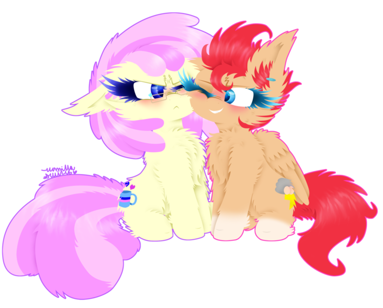 Size: 1024x823 | Tagged: safe, artist:vanillaswirl6, derpibooru import, oc, oc:avery softequine, oc:vanilla swirl, unofficial characters only, earth pony, pegasus, pony, :<, >:<, annoyed, blushing, cheek fluff, chest fluff, colored eyelashes, colored hooves, colored pupils, cute, duo, ear fluff, ear piercing, female, floppy ears, glasses, grin, happy, heart eyes, hnnng, hoof fluff, looking at each other, mare, nuzzling, ocbetes, one eye closed, piercing, scrunchy face, shoulder fluff, signature, simple background, sitting, smiling, squishy cheeks, starry eyes, style emulation, transparent background, unamused, vanillaswirl6 is trying to murder us, wing fluff, wingding eyes, wink