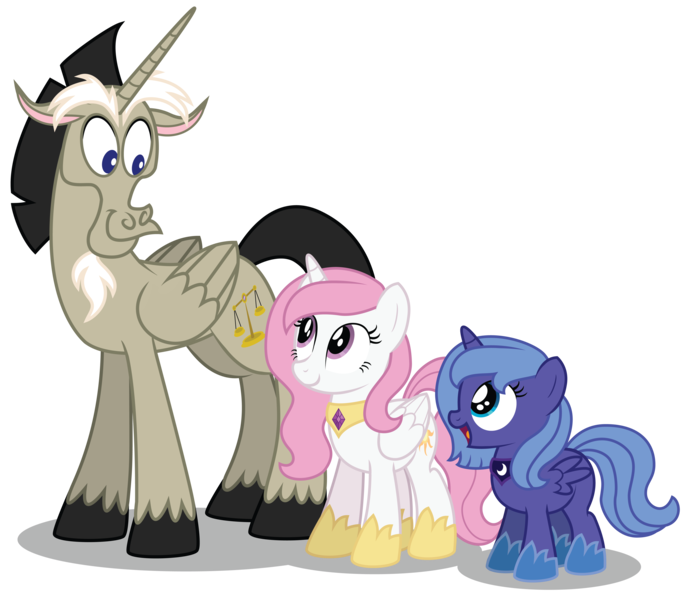 Size: 5342x4675 | Tagged: absurd resolution, accord (alicorn), alicorn, artist:aleximusprime, cewestia, derpibooru import, discord, female, filly, filly celestia, filly luna, pink-mane celestia, pony discord, princess celestia, princess luna, redone, safe, show accurate, simple background, transparent background, vector, woona, young celestia, young discord, younger, young luna