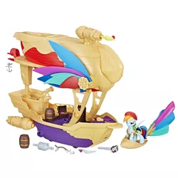 Size: 900x900 | Tagged: safe, derpibooru import, rainbow dash, pony, my little pony: the movie, airship, anchor, bandana, barrel, celaeno's airship, cutlass, guardians of harmony, pirate, pirate dash, pirate rainbow dash, simple background, swashbuckler, sword, toy, weapon, white background