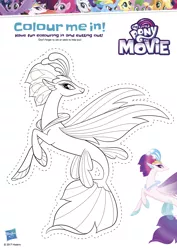 Size: 2480x3507 | Tagged: activity book, british, british english, derpibooru import, i am an adult, my little pony logo, my little pony: the movie, official, queen novo, safe, seapony (g4)