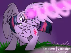 Size: 1024x768 | Tagged: safe, artist:jen-neigh, derpibooru import, twilight sparkle, twilight sparkle (alicorn), alicorn, pony, angry, blast, magic, magic blast, solo